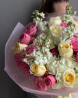 Bouquet "Botanical Gossip" - roses, hydrangea, stock