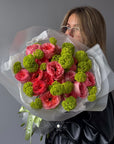 Bouquet "Lush Crush" - garden roses, viburnum