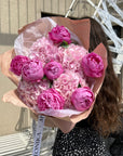 Duo Bouquet "Flemming Way" - peonies, hydrangeas