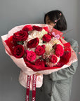 Bouquet "The flirt Factor" - Peony Roses, hydrangeas (ONLY MIAMI)