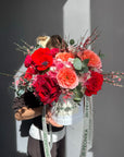 Flower Box "Heartfire" - anemones, hydrangeas, peony roses