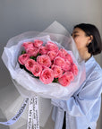 Bouquet "Pink Expression" - pink garden roses