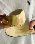 "Tulip Tête-à-Tête" - Handcrafted Clay Tea Duo