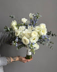 Wedding bouquet "Snowlight Bloom" - Ranunculus, delphinium, lisianthus