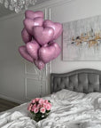 Balloons "Pink Metal Hearts" - My Peonika Flower Shop