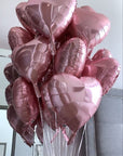 Balloons "Pink Metal Hearts" - My Peonika Flower Shop