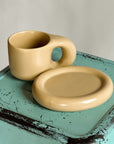 Coffee mug set with saucer - My Peonika Flower Shop
