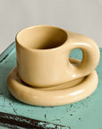 Coffee mug set with saucer - My Peonika Flower Shop
