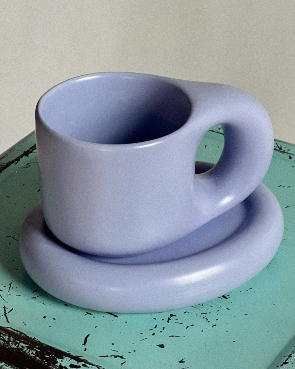 Coffee mug set with saucer - My Peonika Flower Shop
