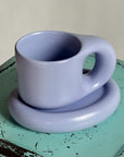 Coffee mug set with saucer - My Peonika Flower Shop