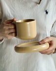 Coffee mug set with saucer - My Peonika Flower Shop