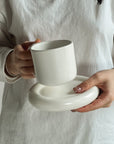 Coffee mug set with saucer - My Peonika Flower Shop