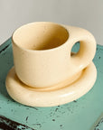 Coffee mug set with saucer - My Peonika Flower Shop