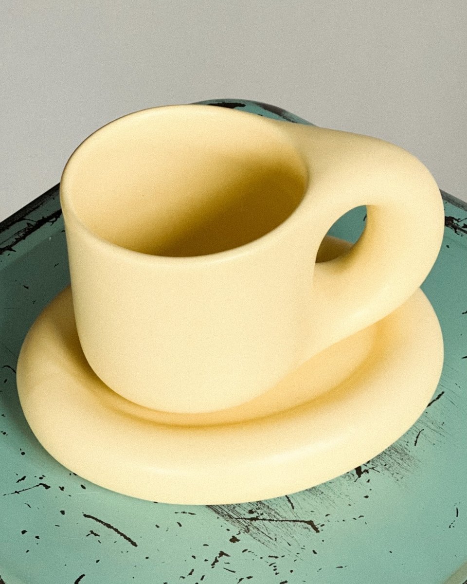 Coffee mug set with saucer - My Peonika Flower Shop