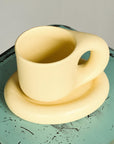 Coffee mug set with saucer - My Peonika Flower Shop