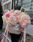 Flower Basket " Whispering Angel" - My Peonika Flower Shop