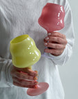 Unique curvy wine glass - My Peonika Flower Shop