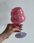 Unique curvy wine glass - My Peonika Flower Shop