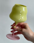 Unique curvy wine glass - My Peonika Flower Shop
