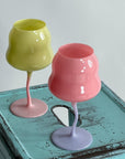 Unique curvy wine glass - My Peonika Flower Shop