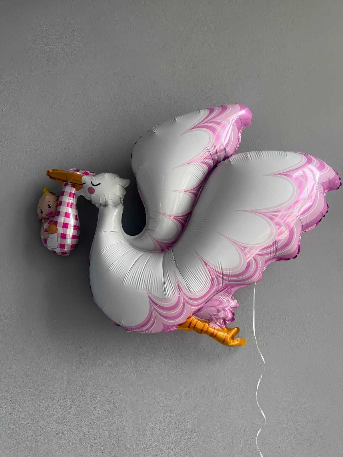 Jumbo Balloon "Welcome Baby Girl Stork"