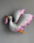 Jumbo Balloon "Welcome Baby Girl Stork"