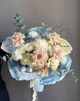 Bouquet “Summer Breeze” — roses, ranunculus, peonies, anthuriums