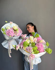 Bouquet “Always Yours” — roses, hydrangea, viburnum
