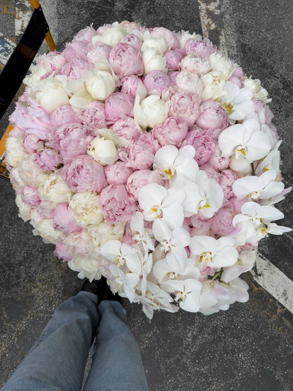 Flower Basket “Beyond Dreams” — peonies, orchids