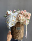 Flower Basket “I Mean… Look at It” — orchid, hydrangea, roses