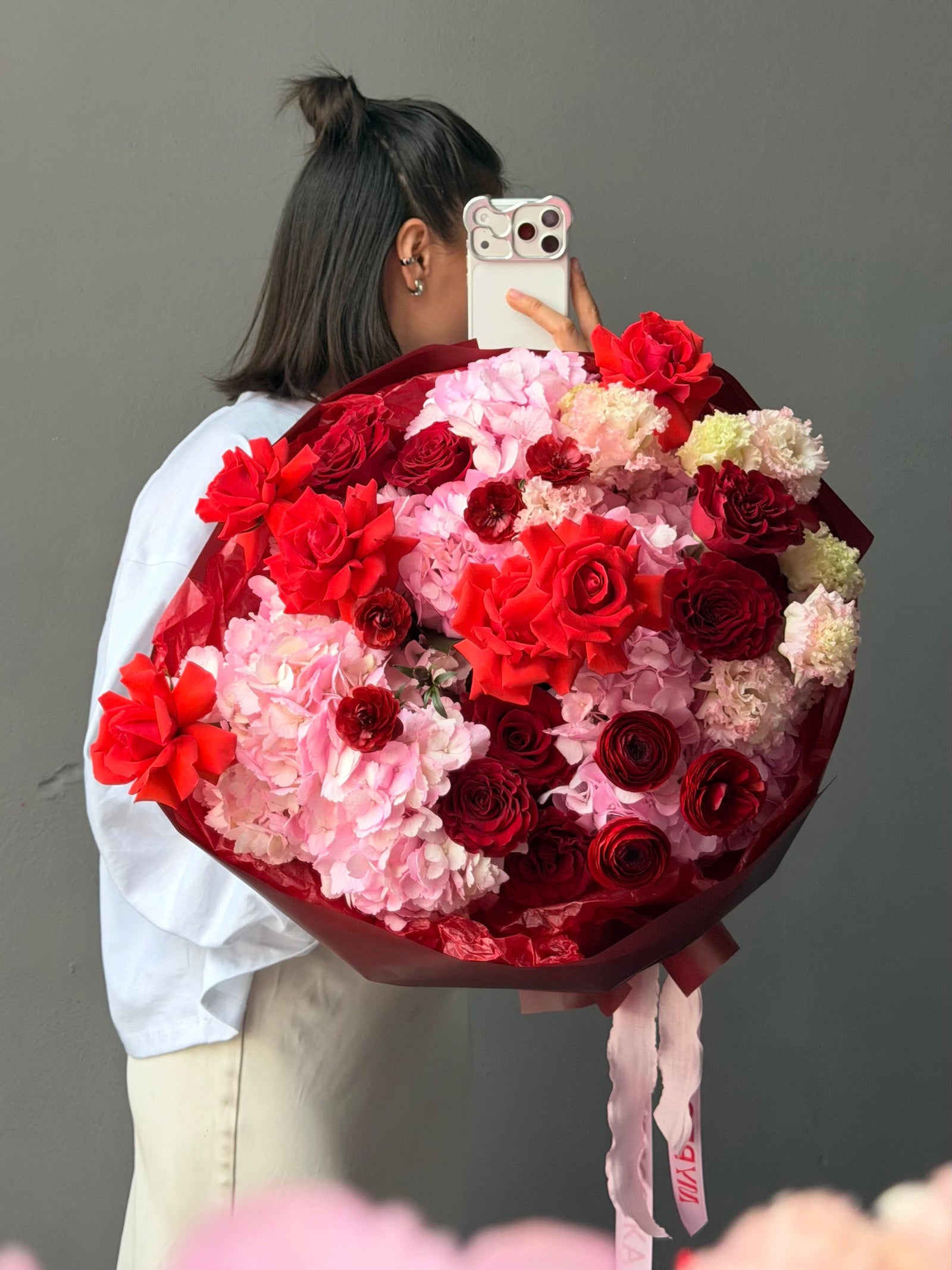 Bouquet “Proof of Love” — ranunculus, rose, hydrangea