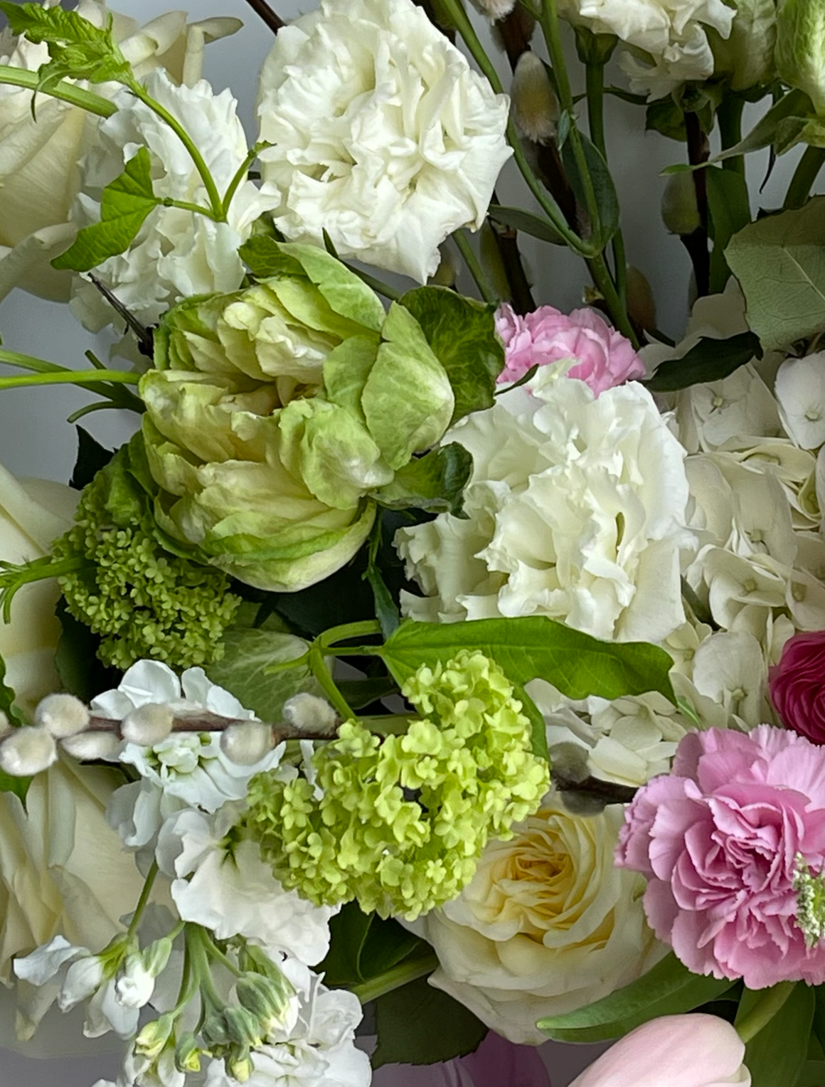 Bouquet "Sweet May" - roses, ranunculuses, carnations