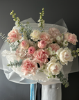 Bouquet “Marshmallow Clouds” - garden roses, peonies delphinium, hydrangeas