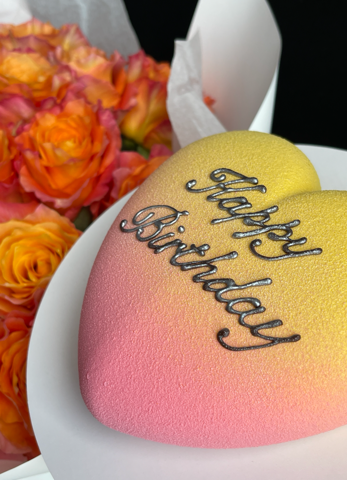 Cake “Happy Birthday” - mango, passion fruit, coconut
