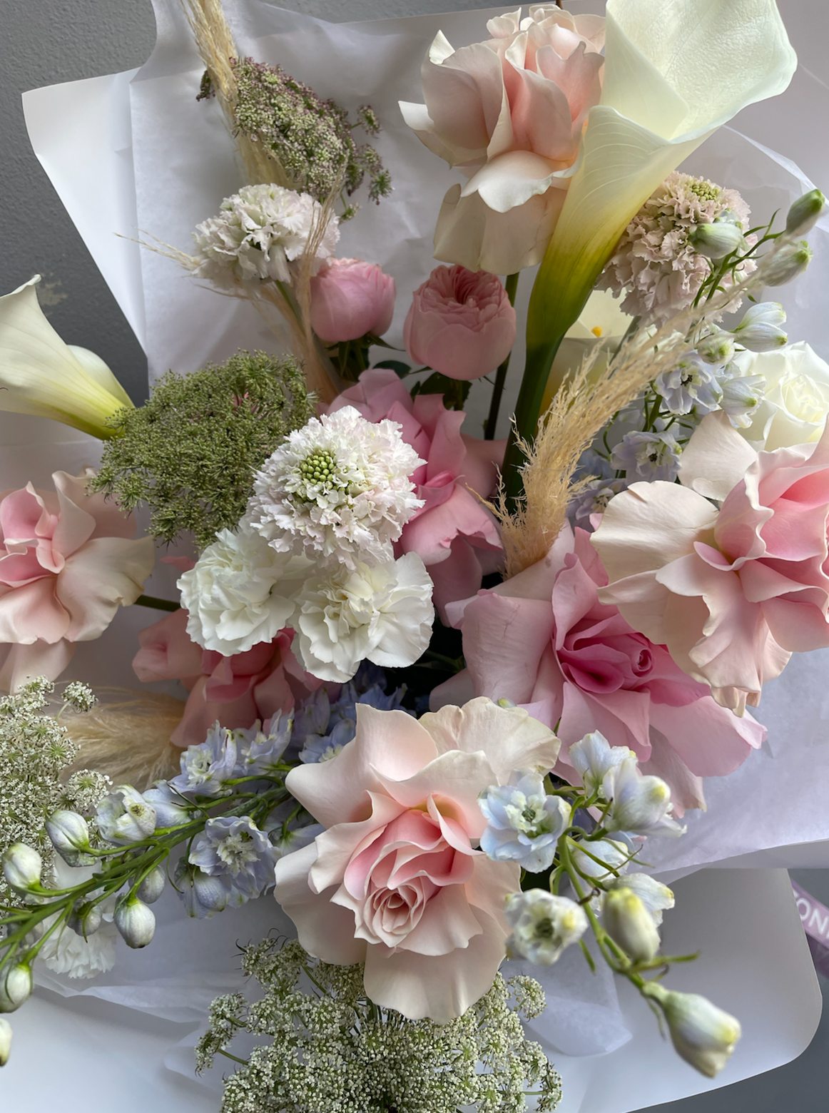 Bouquet "Lover’s Serenade" - calla lilies, peonies, roses