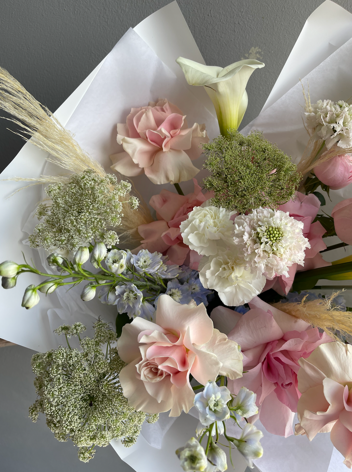 Bouquet "Lover’s Serenade" - calla lilies, peonies, roses