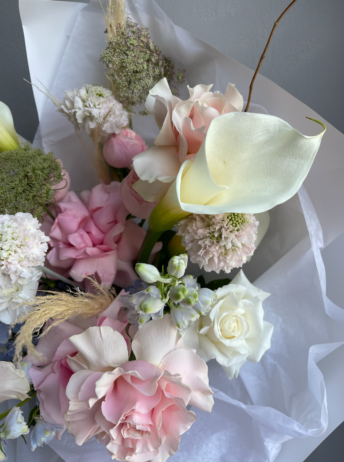 Bouquet "Lover’s Serenade" - calla lilies, peonies, roses