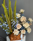 Flower basket “Versilia” - roses, delphiniums