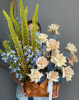 Flower basket “Versilia” - roses, delphiniums