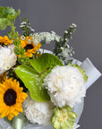 Bouquet “Daylight Garden” — peonies, sunflowers, anthuriums