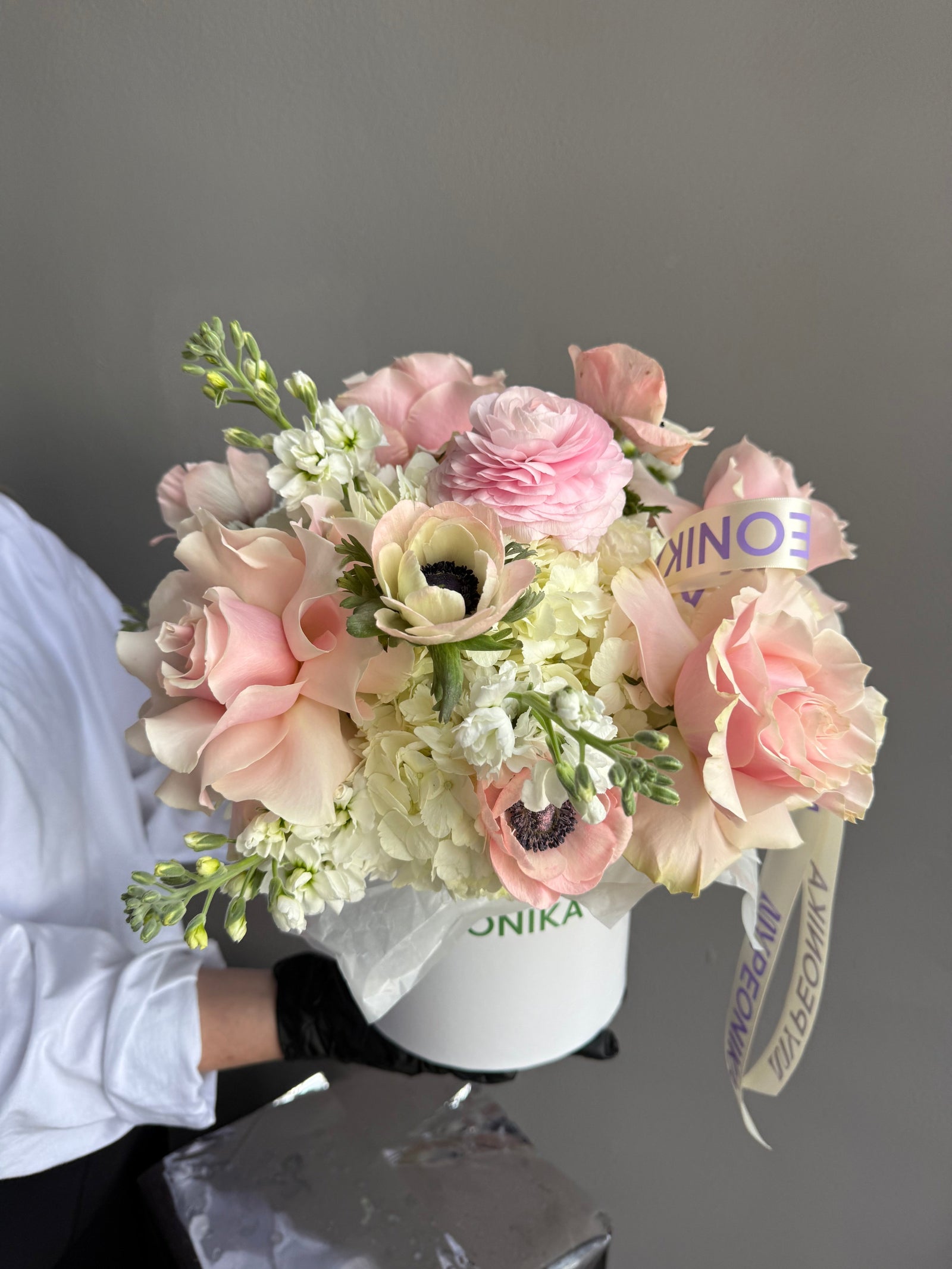 Flower Box “Anemone Amour” - anemones, roses
