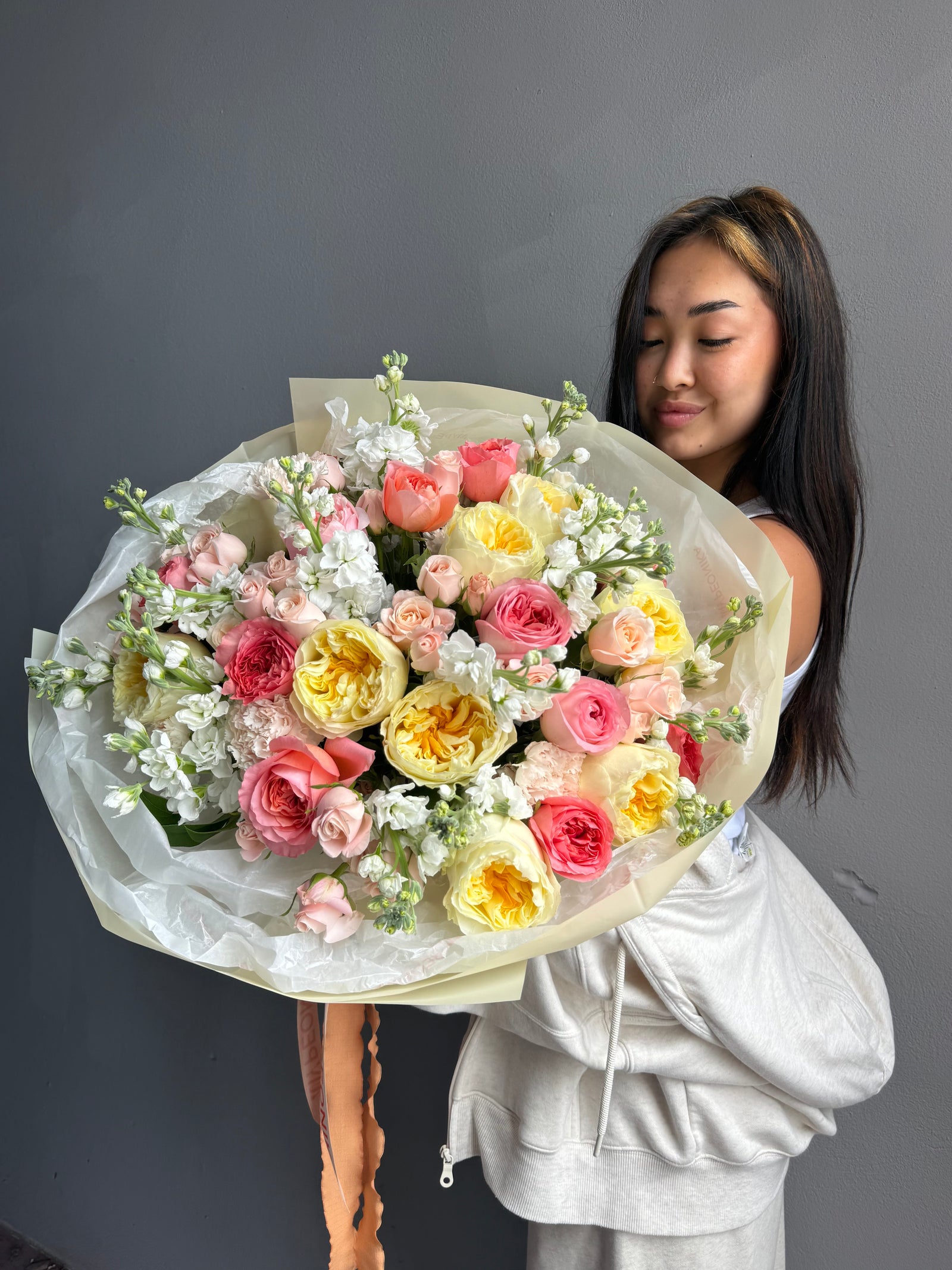 Bouquet “Cutie Pie” - garden roses, stock