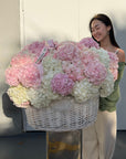 Flower Basket “Say Nothing. Send This” — hydrangeas
