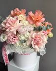 Flower box "Cloud of Petals" - Ranunculus, roses, hydrangeas