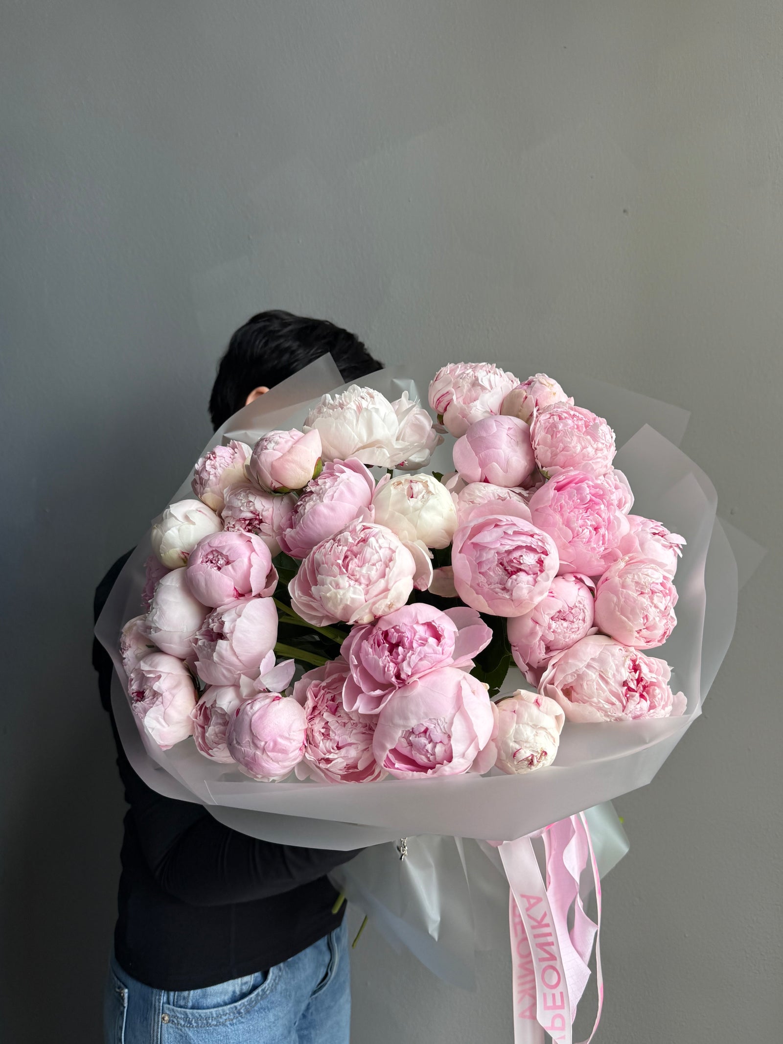 Bouquet "Forever Sarah Bernhardt" - peonies, eucalyptus