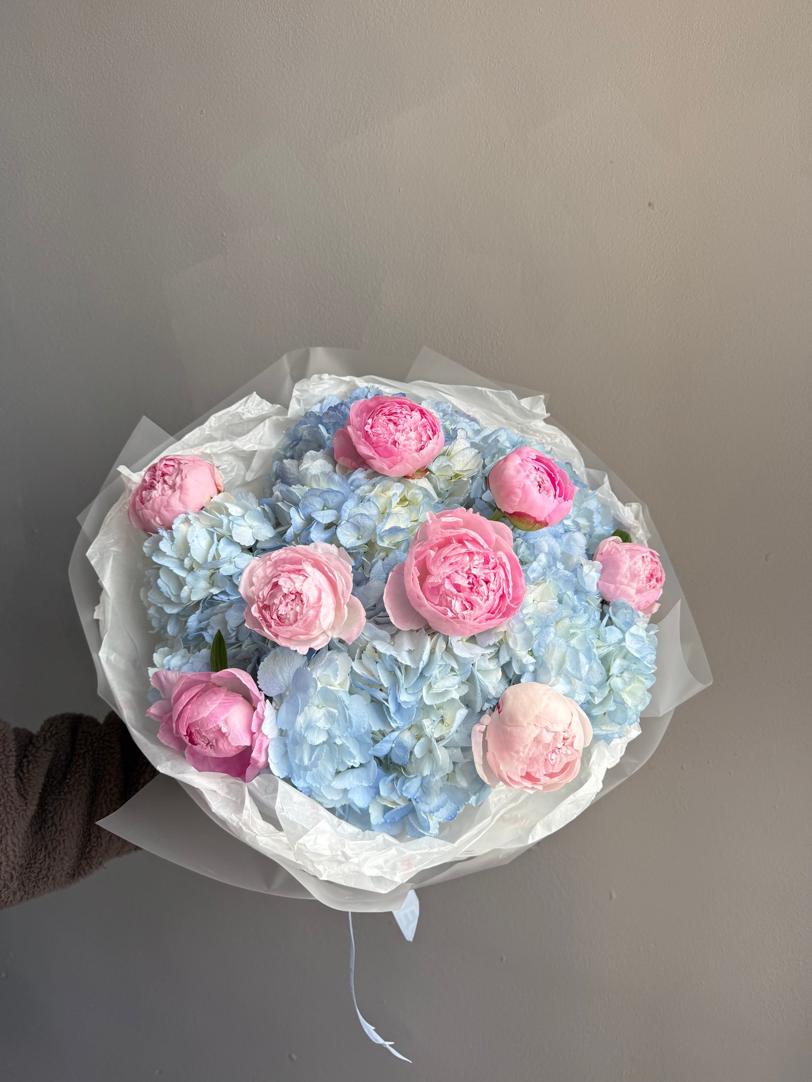 Duo Bouquet "COTTON CANDY LAGOON" - peonies, hydrangeas