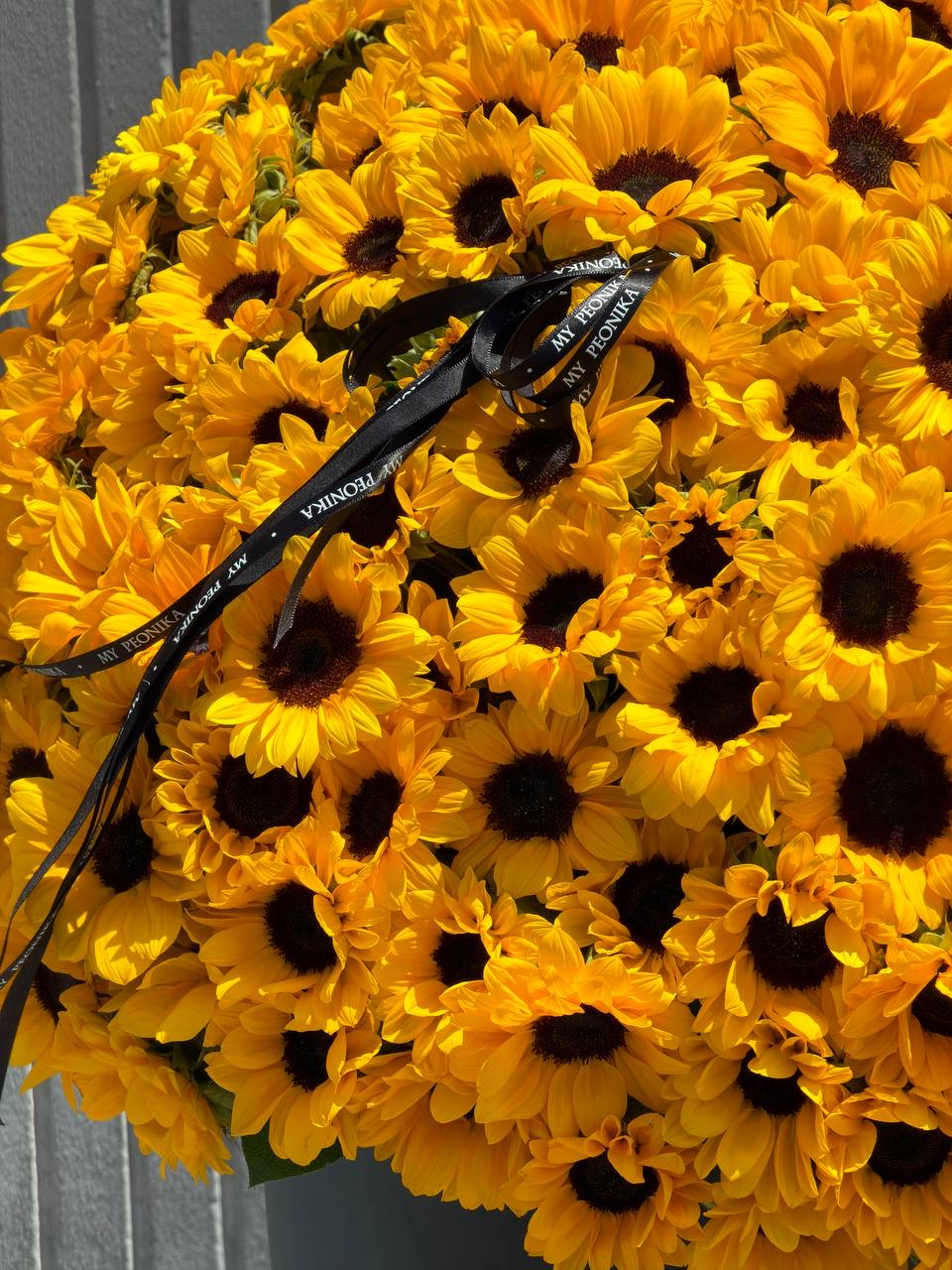 Vase Arrangement “Sun Therapy Max” — 300 sunflowers