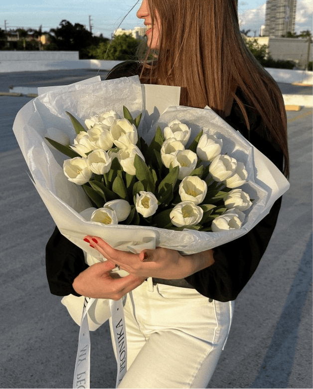 Bouquet "Pure White" - tulips