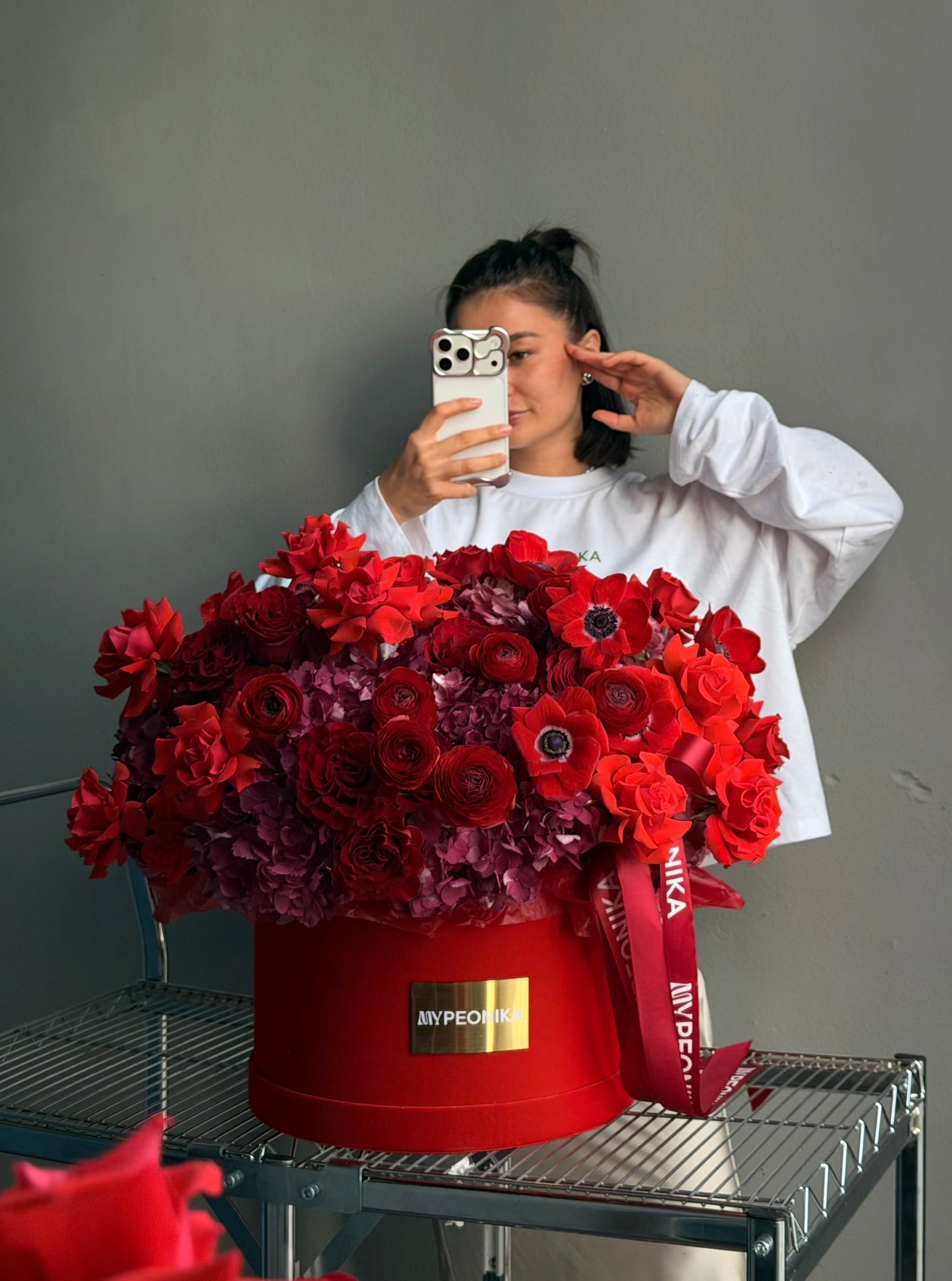 Flower Box “LOVE, BUT EXTRA” — anemone, ranunculus, rose, hydrangea