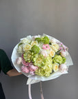 Bouquet “The Softest Thank You” — roses, hydrangea, peonies, ranunculus, veggie roses